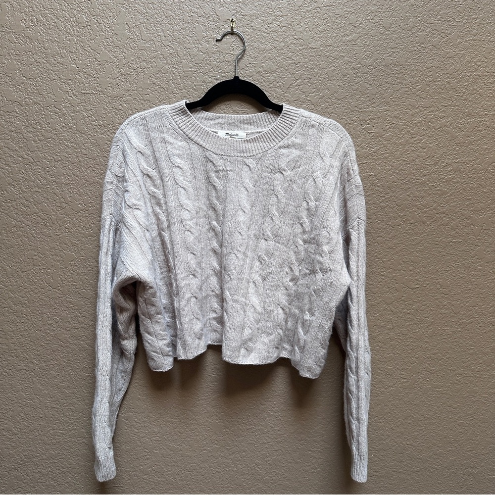 Madewell Cream Cable Knit Sweater